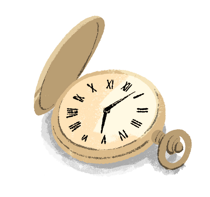 フリーイラスト（無料素材）懐中時計