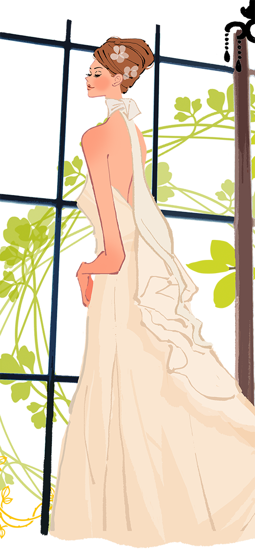 ウェディング,ドレス,イラスト